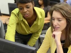 Adult Female Student with Instructor Stock Footage