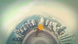 businessman running around the world Stock Footage