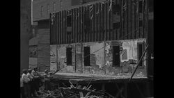 1930s building reconstruction somewhere in US News Clip