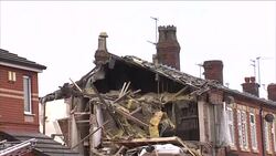 Emergency Services at Scene of Gas Explosion in Manchester News Clip