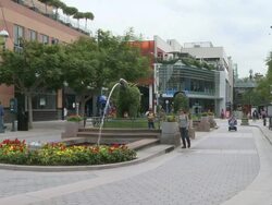 MS People strolling on walking street in Santa Monica / Los Angeles, California, United States Stock Footage
