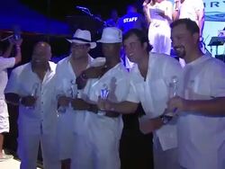 Tory Kittles and golf team Stock Footage