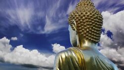 Buddha statue at Wat Phrathat Khao Noi Stock Footage