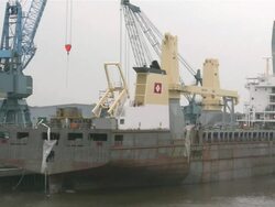 MS Shot of ship yard / Hamburg, Hamburg, Germany Stock Footage