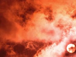 Red sun at Dusk Stock Footage