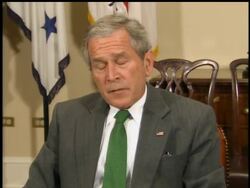 President Bush, trying to ease turmoil in financial markets, said Monday that his administration is 'on top of the situation' in dealing with the slumping economy News Clip