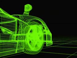 (HD720) WireFrame CAR Stock Footage