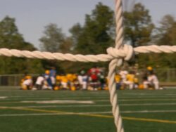 American Football. Practice. Ball. Playing Field. Stock Footage