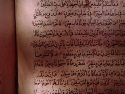 CU TU Qu'ran text / New York City, New York, USA  Stock Footage