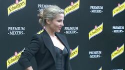 Elsa Pataky presents new hibiscus by Schweppes Stock Footage