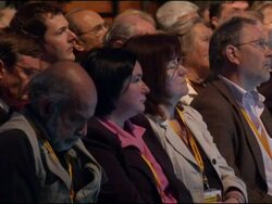 Vince Cable, Liberal Democrat Chancellor, speech to the Liberal Democrat Party Conference 2009 Stock Footage