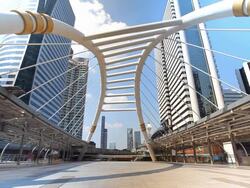Public Skywalk, Time lapse Stock Footage