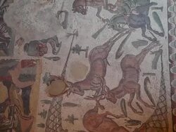 Piazza Armerina (villa Romana del Casale), room of the small hunt Stock Footage