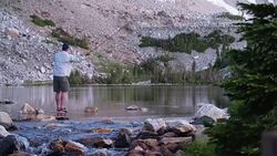 4k Slow Motion Fly Fishing inï¿½Mountain Lake at Sunrise Stock Footage
