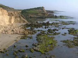 Aerial Coastline, Mediterranean coast, Israel Stock Footage