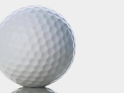 WS View of Golf Bawl rolling / Vieux Pont, Normandy, France  Stock Footage