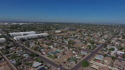Drone aerials over West Phoenix suburbs News Clip