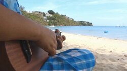 playing ukulele Stock Footage