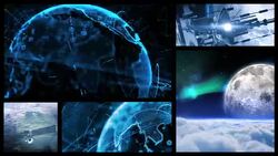 Space contact. Split screen. Stock Footage