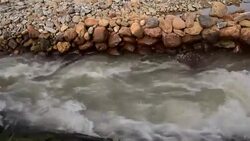 water system in terraced rice field in Tule Village Stock Footage