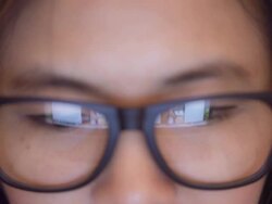 Businesswoman watching Information of laptop computer Stock Footage
