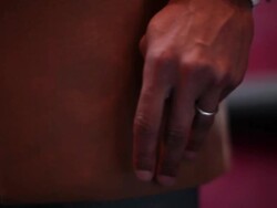 Young man wearing wedding ring, close up Stock Footage