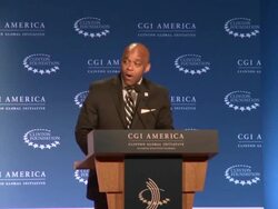 Bill Clinton at Clinton Global Initiative Stock Footage