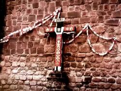 Decorated Cross, Cusco, Peru Stock Footage