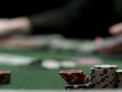 HD DOLLY: Players Checking Hole Cards Stock Footage