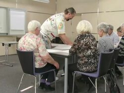 HD: Painting Lessons For Seniors Stock Footage