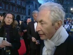 Charlie Watts arrives at the London premiere of Shine A Light movie Stock Footage