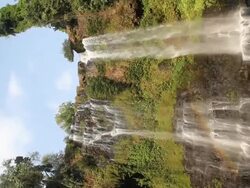 Tad Yuang Waterfall (Vertical), Southen Laos. Stock Footage