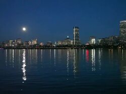 Full Moon over Boston Stock Footage
