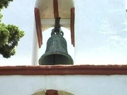 Church bell close up and belltower (NTSC) Stock Footage
