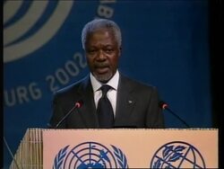 WRAP  Annan, Mbeki, Schroeder, Blair and Chirac address Earth Summit News Clip