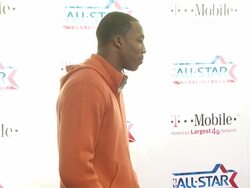 Dwight Howard at the T-Mobile Magenta Carpet At The 2011 NBA All-Star Game at Los Angeles CA. (Footage by WireImage Video/GettyImages) Stock Footage