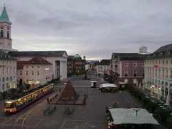 WS Market Square at sunset / Karlsruhe, Baden-Wurttenberg, Germany  Stock Footage