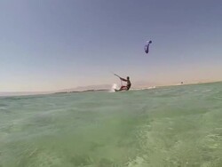 A man kite surfing on the Red Sea in Egypt. - Slow Motion Stock Footage