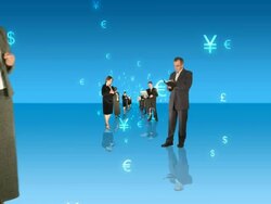 business people and currency signs Stock Footage