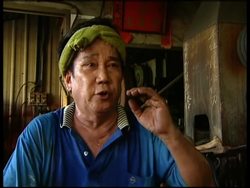 Human bones fuel fire to make swords News Clip