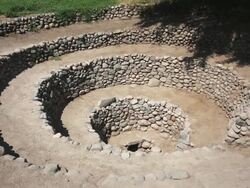 WS Shot of Puquios, an old system of aqueducts / South Of Peru, Nazca, Peru Stock Footage