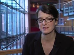 INTERVIEW: Ursula Meier on her film more like fairy tale more than a social drama at Sister Interview: 62nd International Berlin Film Festival 2012 at Berlinale Palast on February 14, 2012 in Berlin, Germany. (Footage by WireImage Video/Getty Images) Stock Footage