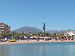 Playa Puerto Banus, Marbella, Costa Del Sol, Spain Stock Footage