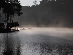 Bamboo Rafting at Pangung, Maehongson Stock Footage