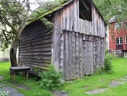 Agatunet, Aga farm community, the Norwegian version of a European rural town, from the Middle Ages Stock Footage