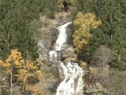 View of waterfall, Fallbach, Kaernten, Maltatal, Austria Stock Footage