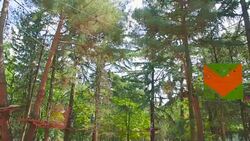 boy in the municipal adventure park Stock Footage