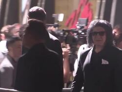 Gene Simmons and Nick Simmons enter the 300: Rise Of An Empire Premiere in Hollywood Stock Footage