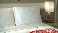 Pillow on bed Stock Footage