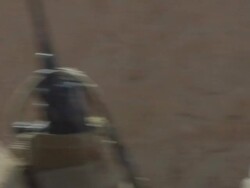 February 2009 CU PAN ZO Police officers in operation field / Bakwa, Farah Province, Afghanistan Stock Footage